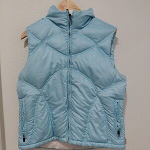 Obermeyer Womens Light Blue Goose Down Vest Size 8 Ski Winter Outdoors